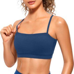 NEW CRZ YOGA Women's Size M Adjustable Spaghetti Thin Strap Padded Sports Bra